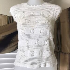 Vintage Handmade Hand Knitted Blouse Size M